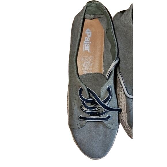 Pajar Espadrille Sneakers Olive Green‎ Canvas Lace Up Casual Shoes - Picture 2 of 10